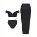 Women's European American Style Starfish Two Piece Swimsuit Long Dress Three Piece Bikini Huludao_ecoleips.com