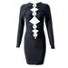 2025 Style Hollow Out Design Sense Crop Top Bandage Women Long Sleeve Evening Bodycon Dress_ecoleips.com