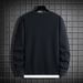 Men's plus Size Crew Neck Sweatshirt Autumn New Casual Sports Faux Two Piece Trendy Versatile Top for Men_ecoleips.com