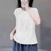 A Retro-Style, Solid-Color Summer Casual Shirt With Round Collar And Short Sleeves; Features A Loose Fit That Makes It V_ecoleips.com