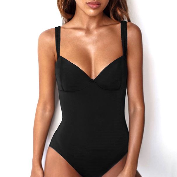 V-neck Slim-fit Camisole Jumpsuit For Women, European And American Style, Sexy Tank Top, Ins-style Solid Color Base_ecoleips.com