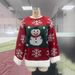 Festive Snowman & Snowflake Christmas Sweater For Women – Cozy Knit Pullover With Contrast Design (XS-XL, Red/Scarlet)_ecoleips.com