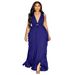 Sexy Off-the-shoulder Temperament Ruffle Edge High Waist Exposed Umbilical Suspender Large Size Dress_ecoleips.com