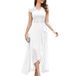 Women's Clothing New Slit Ruffle Mesh Splicing Lace Dress Evening Dress Long Skirt_ecoleips.com