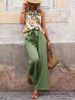 Women's Clothing Sleeveless Tops And Trousers Advanced Two Piece_ecoleips.com