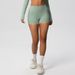 K Solid Color High-Waist Fitted Tummy Control Yoga Shorts Running Fitness Sports 3/4 Leggings For Women_ecoleips.com