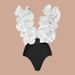 Women's Clothing Swimsuit Lace V Neck Irregular Skirt Swimsuit Suit_ecoleips.com