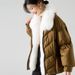 girl Girl Winter "Snow Top Fox" French Style Goose Fox Fur Loose Warm Down Jacket Coat 18706_ecoleips.com