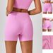 High Waist Contrast Color Yoga Pants for Women Tight Nude Feeling No Embarrassing Line Peach Hip Three Point Fitness Trousers_ecoleips.com
