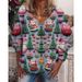 3D Digital Print V-Neck Sweater – Women’s Chunky Knit Pullover (S-5XL, Polyester Blend, Elegant & Streetwear Versatile)_ecoleips.com