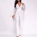 Women's Stylish Jumpsuit With V-Neck & Lace Detail - Elegant One-Piece Romper For Casual & Evening Wear_ecoleips.com