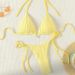 Women's Solid Color Bikini Set Sexy Swimwear Adjustable Triangle Top Tie-Side Bottoms for Beach Pool_ecoleips.com