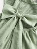 Midi Dress Spring Summer Women Light Green Cross Back Smocked Bust Flowy Casual Chic Vacation Beach Dress_ecoleips.com