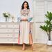 Muslim Abaya Dress For Women - Embroidered Elegant Long Sleeve Maxi Dress_ecoleips.com