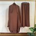 New Women's Two-Piece Set Solid Color Long Sleeve Robe Dubai Prayer Dress With Pocket P106_ecoleips.com