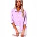 Women's Long Sleeve Shirt Autumn Pocket Solid Color Turn down Collar Button up Foreign Trade Top for Women_ecoleips.com