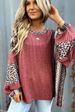 K Women's Casual Shirt With Contrasting Stripes, Round Neck, Sleeves, Loose Fit Hoodie Top_ecoleips.com