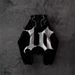 Gothic Dark Letter Print Hoodie - Unisex Oversized Streetwear Pullover With 3D Graphic, Black_ecoleips.com