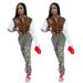 Women's Casual Printed Patchwork Short Jacket Long Sleeved Autumn Winter Fashion Style Bestseller_ecoleips.com