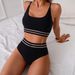 Women's Clothing Women's Fashionable Sexy Solid Color Camisole Bikini Swimsuit Three Strapped Straps For Formal & Casual For Women_ecoleips.com
