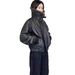 Aria Basics American Retro Black Fur-lined Leather Women, Autumn And Winter Style, Short Down-filled Biker Jacket For Street_ecoleips.com
