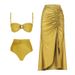 Women's High Waist Bikini Set - Sexy Split Design For Beach Vacation (European & American Style)_ecoleips.com