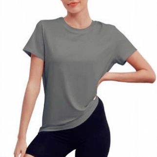Women's Casual Solid Color T-Shirt round Neck Short Sleeve Spring Summer Fashion European American Style Top_ecoleips.com