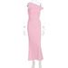 Elegant Womens One Shoulder Sleeveless Bodycon Sheath Dress Slim Fit Casual Party Cocktail Evening Dress For Women_ecoleips.com