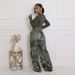Women's Clothing Autumn New Camouflage Print High Waist Straight Loose Slim Overalls_ecoleips.com