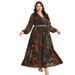 Women's Clothing Middle East Printed Muslim Dubai Dress_ecoleips.com
