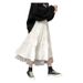 Preppy Korean Style Mesh Patchwork Midi Skirt High Waisted Slimming Long Skirt for Female Students Trendy Fairy like Instagram_ecoleips.com