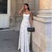 New Cross-border Vintage French Lace Sexy Strap Dress, Long Gown, Elegant Dress For Seaside Vacations_ecoleips.com