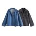 Women's Washed Blue Denim Loose Fit Shirt And Jeans Set - Summer Casual_ecoleips.com