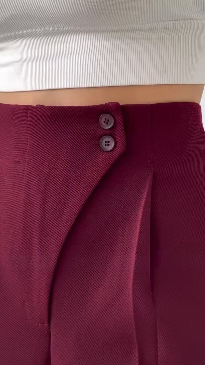 Slim Fit Straight Leg Women's Suit Trousers Fashion Casual Style In Stock_ecoleips.com