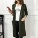 K New Women's Sweater Cardigan, Long Coat With Big Pockets, Loose Large Size Cardigan Jacket_ecoleips.com