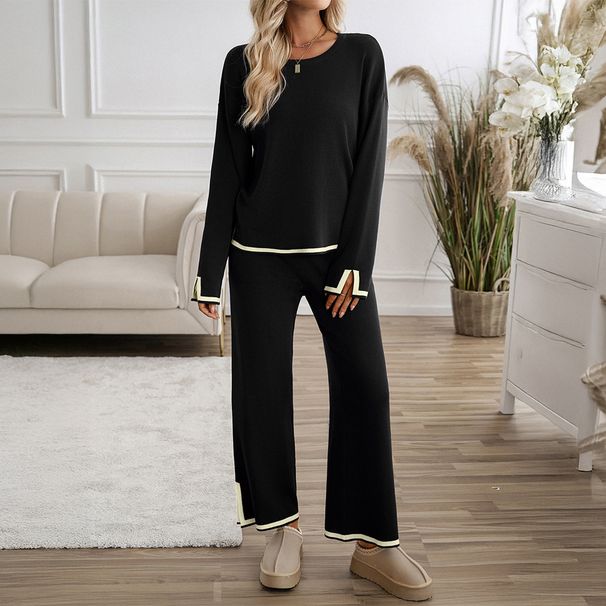 Diyun Women's Clothing 2025 Foreign Trade Elegant Casual Solid Color Knitted Long Sleeve Sweater_ecoleips.com