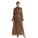 Modest Abaya Dress Exquisite Solid Color Lace Dress For Muslim Women Fashionable Polyester Dress For Middle East_ecoleips.com
