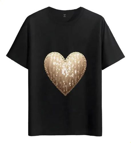 Women's T-Shirts T-shirt Muscle Freaks Sequin Heart Glamour Style_ecoleips.com