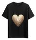 Women's T-Shirts T-shirt Muscle Freaks Sequin Heart Glamour Style_ecoleips.com