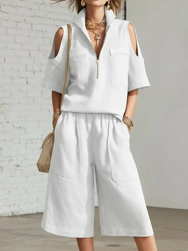 Women's Summer Two Piece Set Short Sleeve Shirt And Loose Pants Cross Border Style Bestseller 2026_ecoleips.com