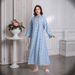 Glamorous Dress – Sparkling Embroidered Abaya For Women – Saudi Arabian Dubai Evening Gown (Sky Blue, Mint Green, Beige, S-XXL)_ecoleips.com