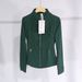 Elegant Gold Zipper Fitness Jacket For Women - Lightweight Yoga Running Top With High Elasticity, Breathable & Stylish Workout Outerwear_ecoleips.com