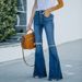 European And American Ladies Jeans Temperament Commuter Waist Micro-La Hole Jeans_ecoleips.com