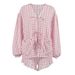 Pink Plaid Het Lace Long Sleeve Shorts Comfortable Pajamas Two-Piece Set European And American Autumn New Home_ecoleips.com