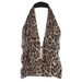 Women's Clothing Spring European American Style Women's High End Temperament Backless Vest Halter Neck Sequin Mini Leopard Print Top_ecoleips.com