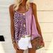 Women's Clothing Spring And Summer Holiday Seaside Style Leopard Print Splicing Ruffle Print Tank Top Vest_ecoleips.com