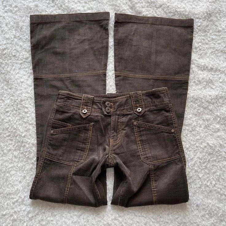 Women's Retro Low Waisted Flared Jeans Vertical Stripes Buckle Belt Wholesale European American Cross Border Trade Denim_ecoleips.com