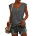 Breathable Summer Sleeveless V-Neck Top - Loose Fit Casual T-Shirt For Women (S/M/L/XL/XXL, Black/White/Gray)_ecoleips.com