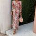 Spring Arrival Women's V Neck Color Block Print Hollow out Dress/Elegant Long Skirt Stylish European American Style Clothing_ecoleips.com