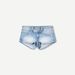 Retro Low-Waisted Denim Shorts For Women Double Buckle Design With Butt Pockets_ecoleips.com